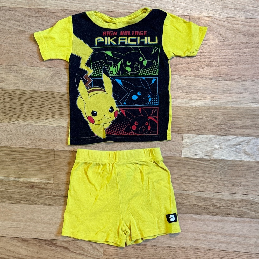 Pokemon Yellow and Black Pikachu Kids Matching Set